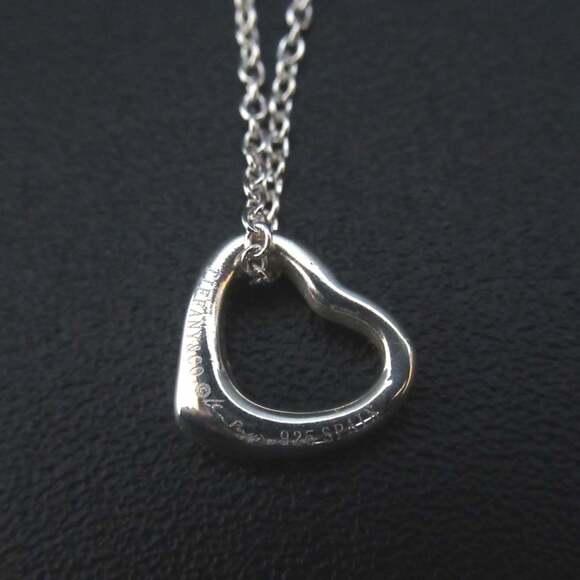 Tiffany & Co. Elsa Peretti Mini Open Heart Necklace Pendant in 925 SV Silver ...